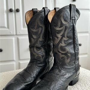 Tony Lama Black Western Cowboy Boots